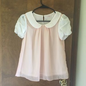 Chiffon blouse with Peter Pan collar